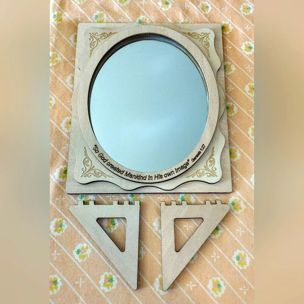 Inspirational Wooden Mirror with Stand NWOT